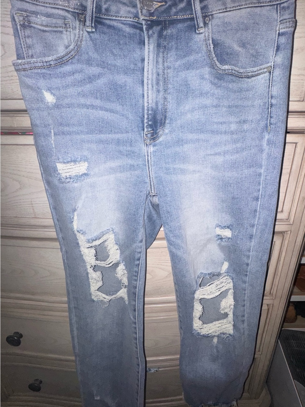Light Blue Distressed Women’s Boyfriend Jeans
